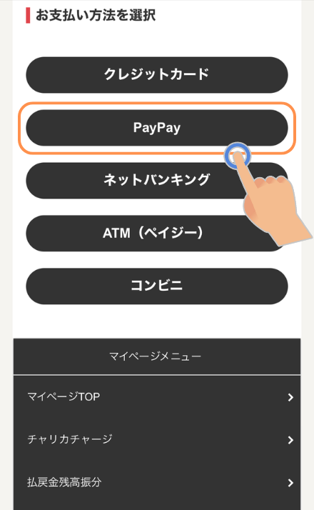 PayPayを選択